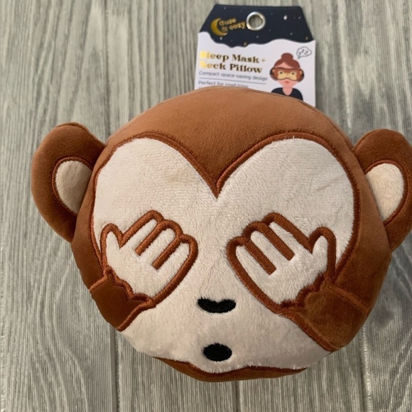 Monkey Travel Eye Mask and Pillow - Picture 1 of 10